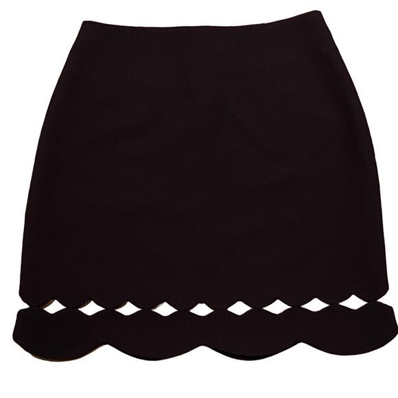 CLUB MONACO Atrina Blue Cut Out Scalloped Hem High Waist Skirt Old Money 6 - Picture 3 of 12